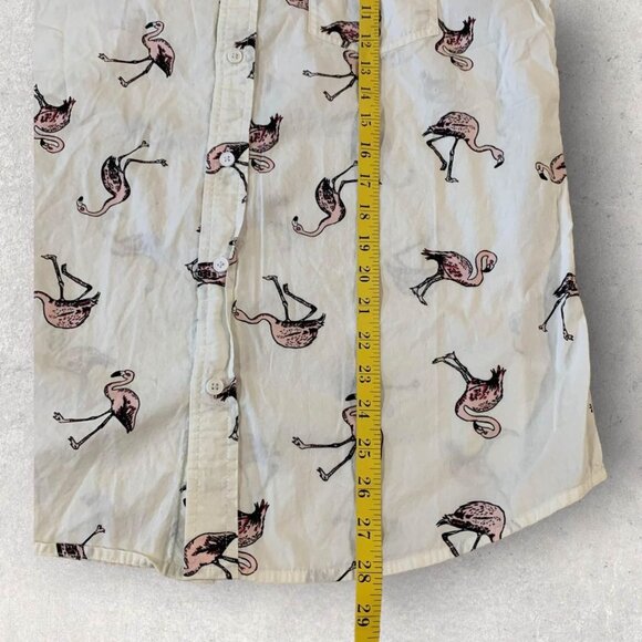 Levi’s Button Down Flamingo Shirt Men’s Size Medium Cream Color Red Tab Cotton - Picture 4 of 5